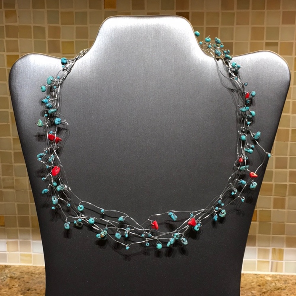 REAL Turquoise & Coral Necklace